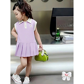 ĐẦM THUN CỔ BẺ TICI XÊP LY IN NƠ DỄ THƯƠNG TỪ 12-45KG CHO BÉ GÁI