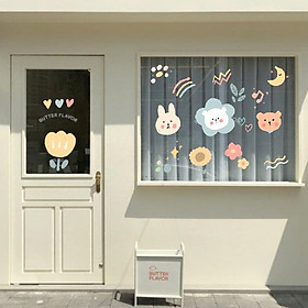 Mua Hình dán thỏ cute aesthetic trang trí gương cửa hàng cute 9