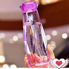 Bình Thủy Tinh Chai Đựng Nước Dáng Kim Cương Diamond Cao Cấp 430ml