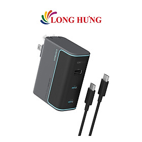 Combo cốc sạc Cuktech GaN 1USB 2Type-C 100W + Cáp USB Type-C to Type-C AD1003 - Hàng chính hãng