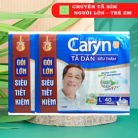 COMBO 2 GÓI TÃ BỈM DÁN CARYN NGƯỜI GIÀ SIZE L40 MIẾNG ML40 CŨ