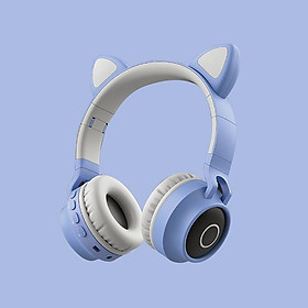 Mua Tai Nghe Bluetooth Không Dây Tai Mèo Có Đèn Micro Màu Xanh