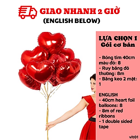 Bong bóng trang trí Valentine hình trái tim màu đỏ vlt01