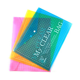 bìa nhựa nút f4 màu (12 cái/xấp)