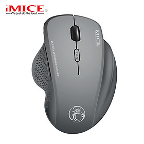 Chuột Văn Phòng Không Dây Cao Cấp  IMICE G-6 Silent 2.4G Wireless, 6 nút điều khiển, Kết Nối Nhanh,  Bộ Thu Nano Tự Động Kết Nối Khoảng Cách Làm Việc 10m Tiết Kiệm Pin Thông Minh Độ Phân Giải 800/1200/1600DPI - Hàng Chính Hãng