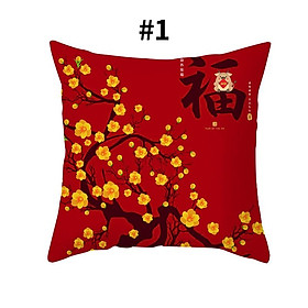 Mua Vỏ bao gối hình vuông họa tiết đón chào năm mới kích thước 45x45 cm