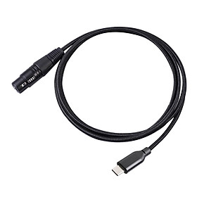 USB Type C Male to 3-Pin Cable Data Cord Fast Charging Recording Line for Microphone Laptop