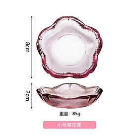 Mua Bát Thủy Tinh Chén Thủy Tinh Đĩa Thủy Tinh Đựng Nước Chấm Hoa Anh Đào Decor Đẹp B002