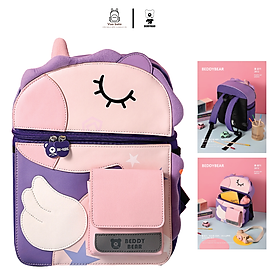 Balo cho Bé Gái Từ 05 tuổi BEDDYBEAR - Cute Bag 2.0 Unicorn / Kỳ lân hồng - Ba lô Thiết kế chống gù lưng - phối da PU cao cấp - Bảo hành chính hãng 2 năm