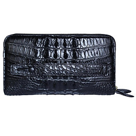 Ví nữ da cá sấu Huy Hoàng nhiều ngăn gai cầm tay màu đen HT3738