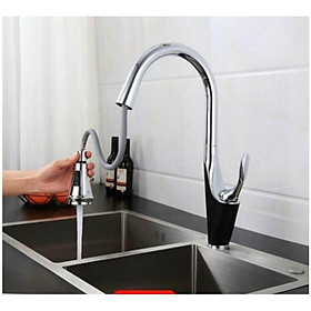 Mua Vòi rửa bát nóng lạnh dây rút Kiểu 5  inox cao cấp sáng bóng  sang trọng có nút điều chỉnh  ( ảnh thật)