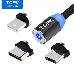 Mua  HÀNG CHÍNH HÃNG  Cáp Sạc Nam Châm TOPK AM23 USB - Type-C Bện Nylon Bền Dành Cho Samsung Galaxy S9 Plus S8 Plus Note 8 Huawei P9 P10 P20 Vivo NEX Xiaomi 8  - Phân phối bởi TOPK VIỆT NAM