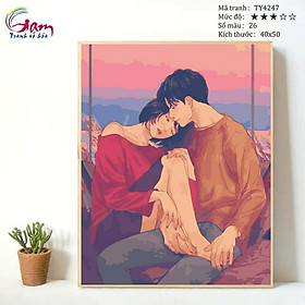 Mua Tranh tô màu theo số tình yêu đôi lứa TY4247