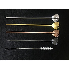 Mua Thìa Ống Hút Inox #304 Cao Cấp Cánh Quạt 2 Trong 1 - Tặng Kèm Cọ Rửa