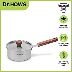 Quánh Inox 3 lớp cán gỗ Dr.HOWS Warm Wood 16cm