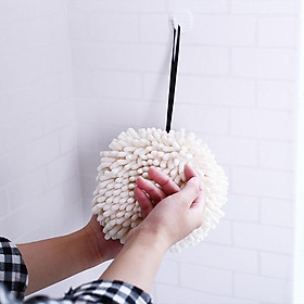 Khăn lau tay nhà bếp, nhà vệ sinh hình tròn con nhím kiểu Hàn Quốc mềm mịn siêu thấm hút, siêu dày ,có móc treo