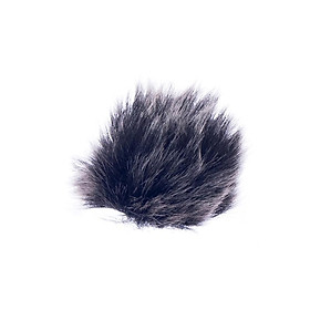 Black Artificial Fur Windscreen Windshield Wind Muff for Lapel Lavalier Microphone Mic 0.5mm Diameter
