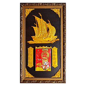Lịch Gỗ Phù Điêu Thuyền Buồm - SK044