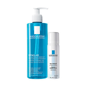 Bộ sản phẩm làm sạch và bảo vệ da dầu nhạy cảm La Roche-Posay Effaclar Gel