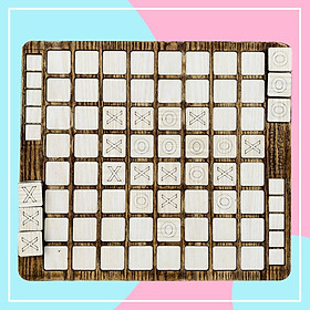 Đồ Chơi Trí Tuệ, Bàn Caro 64 Quân Bản Màu Vân Gỗ Board Game Đối Kháng Dành Cho Mọi Lứa Tuổi
