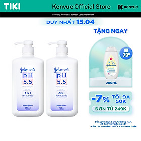 Combo 2 Sữa Tắm Người Lớn 2 Trong 1 Johnson's Adult Ph5.5 - Dung Tích 750mlx2