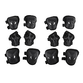 12Pcs Adult Roller Skating  Knee Wrist Guard Elbow Pad Protective Set