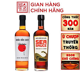 Đặc Sản Phan Thiết - Combo 1 Chai Nước Chấm Rong Biển Sea Sauce 500Ml Từ Rong Biển Và Đậu Nành Có Vị Ngon Tự Nhiên + 1 Chai Nước Mắm Chay Shiitake 500Ml Từ Đậu Nành Và Nấm Ngọt Shiitake Nhật Bản