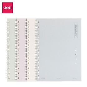 Sổ Lò Xo Kép A5 Deli - Sổ Gáy Xoắn 120 Trang Giấy Kẻ Ngang Chống Lóa - Sổ Tay Tập Vở Học Sinh Ghi Bài Takenote Planner