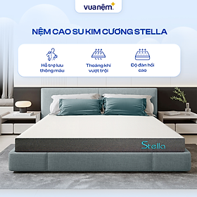 Mua  Độc Quyền  Nệm Cao Su Thiên Nhiên Foam Cao Cấp Kim Cương Stella 15cm Công Nghệ Kháng Khuẩn Chuẩn Châu Âu  Độ Đàn Hồi Tối Ưu  Nâng Đỡ Cơ Thể Tuyệt Đối
