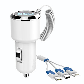Adapter Sạc 3 Cổng Trên Ô Tô MEIDI - Hàng Chính Hãng