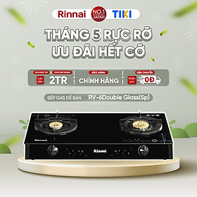 Mua Bếp gas dương Rinnai RV-6Double Glass (Sp) mặt bếp kính và kiềng bếp men - Hàng chính hãng