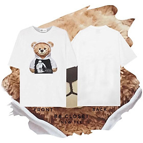 Áo thun gấu teddy - chất cotton mịn - hình in không bong. Hình ảnh shop chụp