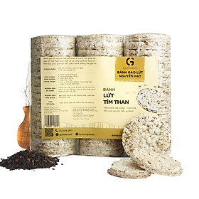 Bánh gạo lứt ăn kiêng, tập GYM GUfoods - có 3 lựa chọn yến mạch, huyết rồng, tím than (500g)