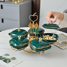 Mua Khay mứt Tết  men hỏa biến màu xanh cổ vịt. Chất liệu gốm sứ.