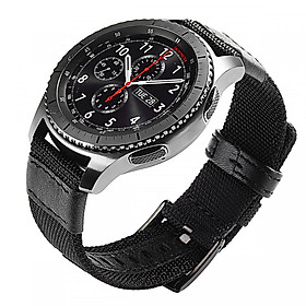 Dây đồng hồ 22mm vải da cho đồng hồ Galaxy Watch 46mm, Gear S3 và tất cả các loại đồng hồ dùng dây chuẩn cỡ 22mm