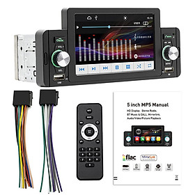5 Inch Car Stereo MP5 Player BT FM Radio Receiver Support Hands-Free Calling USB Charge/Playback Phone Link Reversing Assist Steering Wheel Control