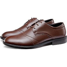 Low-top leather lace-up Brock business casual shoes men's British wearable office dress Derby shoes
