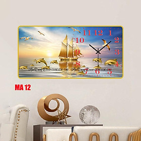 Mua Tranh Đồng Hồ Treo Tường tráng gương ️HOT️ Đồng Hồ Pha Lê Trang Trí Decor Nhà Cửa Phòng Khách kim trôi size 30x60