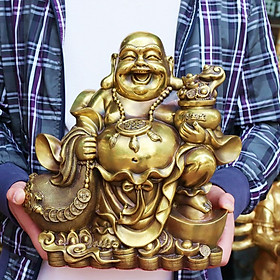 Mua Tượng Phật Di Lặc kéo bao tiền bằng đồng thau phong thủy