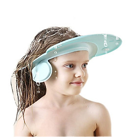 Mũ bồn tắm silicon có thể điều chỉnh không thấm nước cho bảo vệ mắt và tai (BIUE)