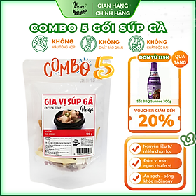 Combo 5 gói gia vị nấu súp - gà tiềm (củ hoài sơn, kỷ tử, hạt sen khô, táo khô,...)100g