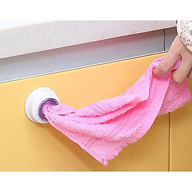 2pcs Suction Pad Cloth Tea Towel Holder Rubber Push in Self-Adhesive Back