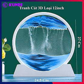 Mua Tranh Cát Chảy Chuyển Động 3D KUNBE Nhiều Mẫu Trang Trí Nhà Cửa Bàn Làm Việc  Giảm Stress - Màu xanh dương - Tròn Viền Trắng12inc