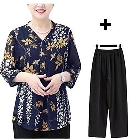 SET ĐỒ BỘ TRUNG NIÊN CHO MẸ VÀ BÀ HỌA TIẾT SANG TRỌNG LỊCH SỰ