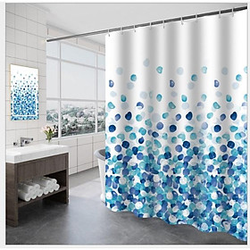 Mua Rèm Nhà Tắm  Phòng Tắm Chống Thấm Nước Cao Cấp - Họa tiết Cánh Hoa Xanh