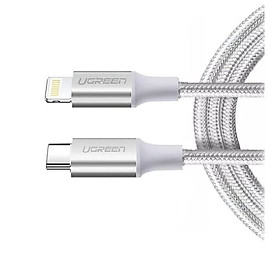 Cáp lightning to usb type c 2.0 cable 0.25m 25cm white Ugreen 304OL70521US Hàng chính hãng