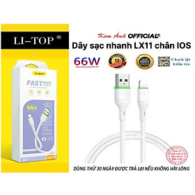 Mua Dây sạc nhanh LI-TOP LX11 chân cắm IOS / L (hộp giấy) công suất 66W  Kim Ánh cho dùng thử 30 ngày  bảo hành hàng chính hãng 12 tháng