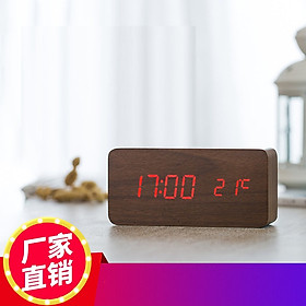 Mua Đồng hồ gỗ đèn led thông minh ( Gỗ Nâu)