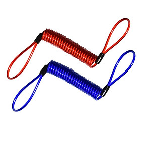 Blue+Red 150cm Alarm Disc Lock Spring Reminder Cable Motorcycle