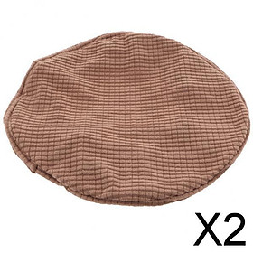 2xStretchy Round Bar Stool Cover Chair Seat Cushion Fits 30-38cm Chocolate